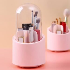 Organiseur de Pinceaux de Maquillage Rotatif à 360 degrés - Rose