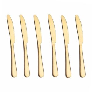 6Pcs - Grands couteaux dorées simples