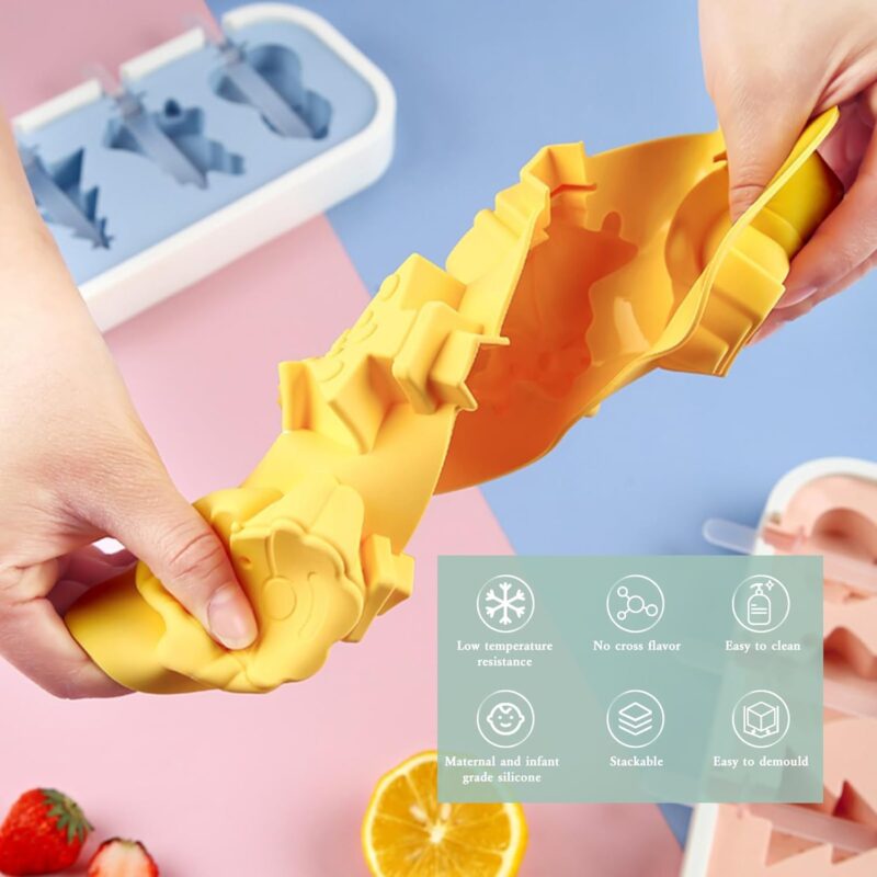 4 Moules à Glace en Silicone alimentaire avec motifs pour enfants