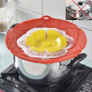 Couvercle Anti-Débordement en Silicone - Rouge - 28cm