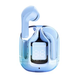 Écouteurs Bluetooth Rechargeable sans Fil avec Écran de Recharge - Bleu