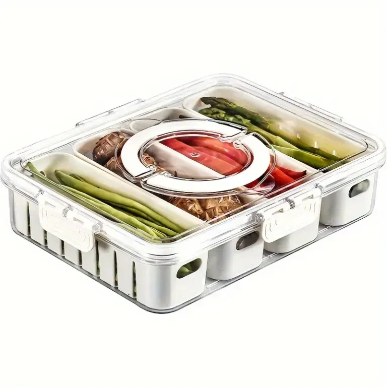 Boîte de Rangement Alimentaire Hermétique avec 4 Compartiments – Pratique pour Conservation et Organisation
