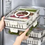 Boîte de Rangement Alimentaire Hermétique avec 4 Compartiments – Pratique pour Conservation et Organisation,Cuisine Maroc,Articles de cuisine,The Good Place Maroc