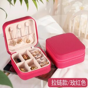 Mini Trousse Carré pour Bijoux – Rose foncé