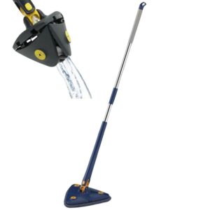Serpillière Triangulaire Pivotante 360° Bleu Foncé – Balai Nettoyant Multi-surfaces avec Tête Rotative