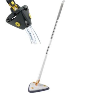 Serpillière Triangulaire Pivotante 360° Blanc – Balai Nettoyant Multi-surfaces avec Tête Rotative