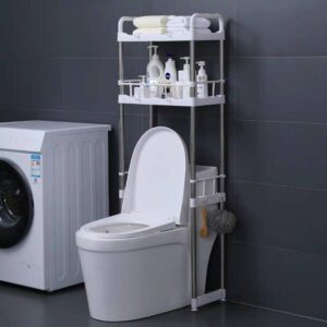 Étagère de Rangement au-dessus des WC – Organisation Pratique et Gain de Place (sans crochets)