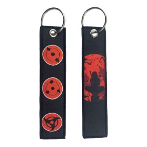 Porte-clé en tissu – Sharingan et silhouette ninja