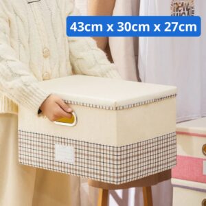 Boîte de Rangement avec Couvercle – Organisation Spacieuse et Pratique - 43 cm x 30 cm x 27 cm