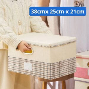 Boîte de Rangement avec Couvercle – Organisation Spacieuse et Pratique - 38 cm x 25 cm x 21 cm
