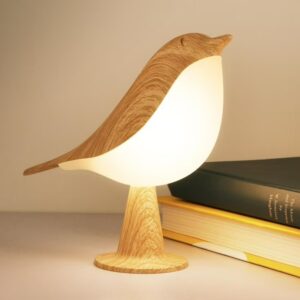 Lampe design rechargeable en forme d’oiseau – 3 modes de lumière - Bois