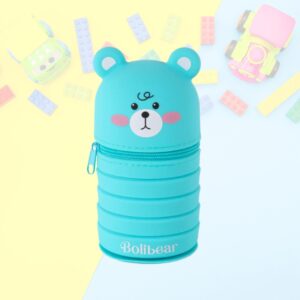 Trousse extensible en silicone avec design animalier - Bleu ciel