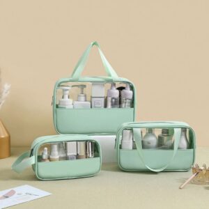 3Pcs Sacs à Cosmétiques de Grande Capacité - Vert