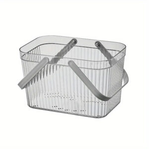 Panier de rangement multifonction avec poignées pliables - Gris