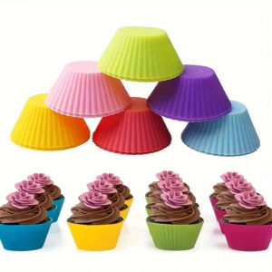 Lot de 12 Moules à Muffins en Silicone – Réutilisables et Antiadhésifs