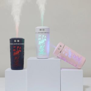 Diffuseur d’arômes avec motifs lumineux floraux – Élégance et bien-être dans un seul appareil