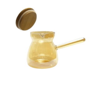 Cafetière en Verre avec Couvercle en Bois – Élégance et Praticité