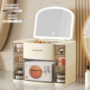 Organisateur de maquillage multifonction avec miroir LED – Design élégant et pratique