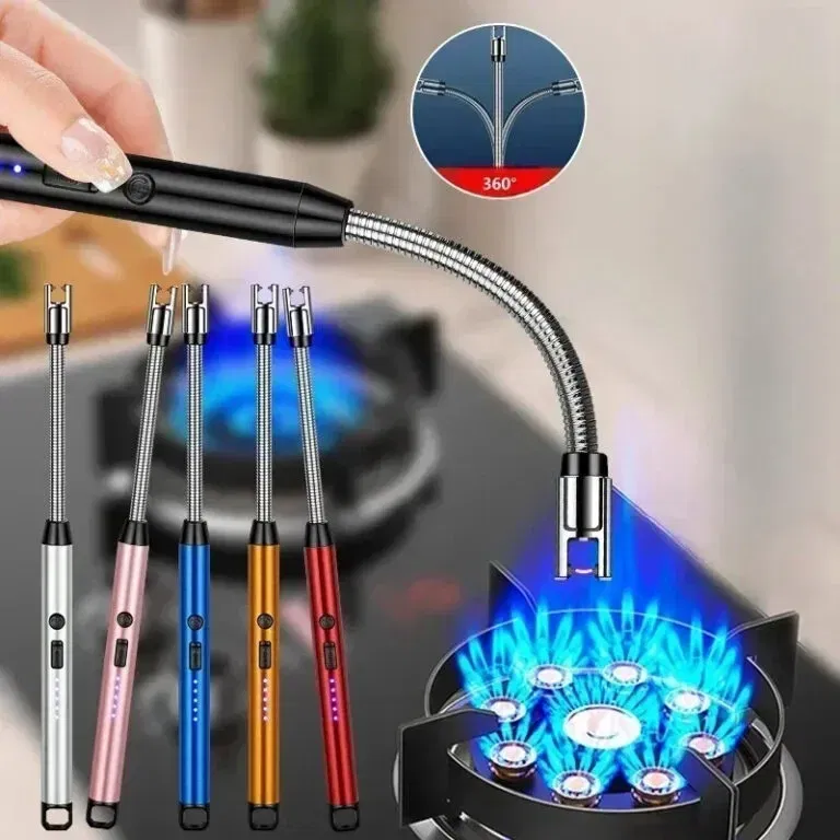 Briquet Allume-gaz électrique flexible rechargeable USB pour cuisson rapide, barbecue, gaz et camping au Maroc