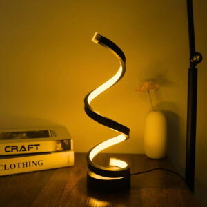 Lampe de Bureau Torsadée – Design Spirale Minimaliste – LED 3 Couleurs