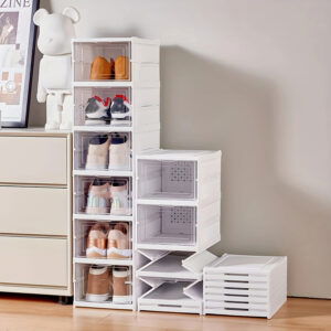 Lot de 6 casiers à chaussures empilables – Rangement pliable et modulable
