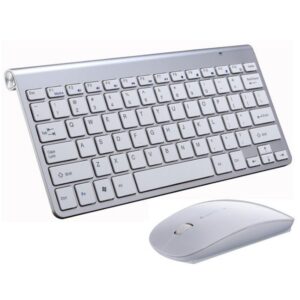 Clavier et souris sans fil – Design argenté élégant et connexion Bluetooth