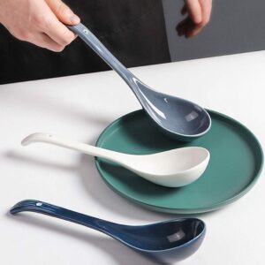 Cuillère en porcelaine – Finition brillante & design rétro | Coloris gris