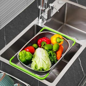 Passoire Extensible Inox – Égouttoir de Légumes & Fruits avec Poignées Antidérapantes