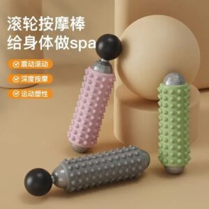 bâton de massage vibrant,rouleau massage électrique,massage profond tissus,massage portable,rouleau relaxation musculaire,massage récupération sportive,accessoire bien-être rechargeable