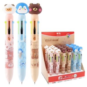 Stylo Bille Multicolore M&G – 6 Couleurs en 1, Design Kawaii (Modèle Aléatoire)