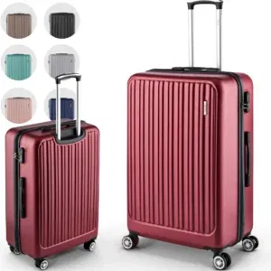 Valise de voyage QIAOFEI Rouge Grenat – Petite & Moyenne Taille – Coque rigide PP
