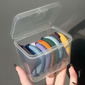 Lot de 6 Houppettes Maquillage Compactes – Avec Boîte de Rangement
