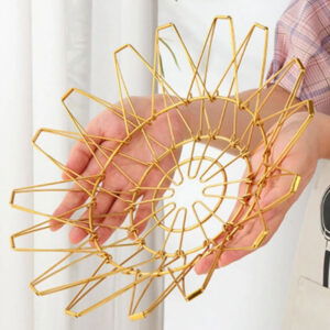 Panier Pliable en Métal Doré – Design Géométrique & Multifonction