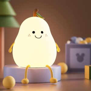 Veilleuse Poire LED – Multicolore & Rechargeable – Tactile & Portable