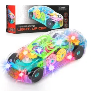 Voiture Transparente Lumineuse – Gears Car avec Sons, Lumières & Mécanismes Visibles (3+)