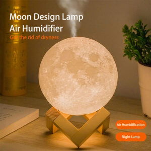 Lampe Lune 3-en-1 avec Humidificateur USB – Veilleuse Design & Bien-être