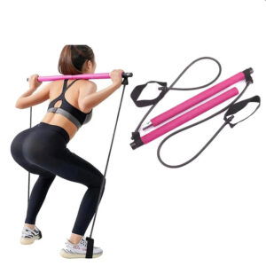 Barre de Pilates avec Élastiques – Équipement de Fitness Multifonction pour Renforcement Musculaire & Stretching