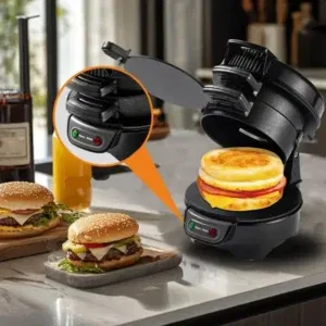 Appareil à Sandwichs & Burgers 3-en-1 – Prêt en 5 Minutes – Marque Sokany