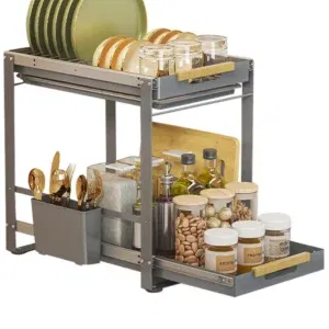 Égouttoir à vaisselle avec tiroirs – Rangement compact & design intelligent