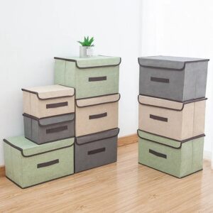 Petite boîte de rangement en tissu avec couvercle – 25 x 16 x 19 cm | Tissu épais, couvercle rigide