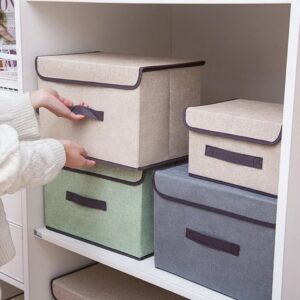 Grande boîte de rangement pliable – 36x24x23 cm | Tissu épais, couvercle rigide