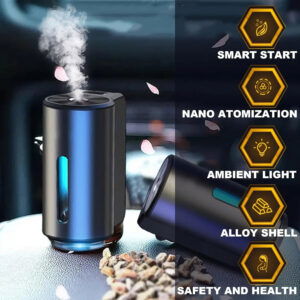 Diffuseur de Parfum pour Voiture – Brumisateur d’Arômes USB | Compatible Toutes Grilles d’Aération