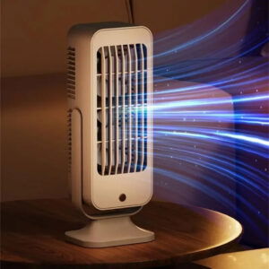 Mini Ventilateur de Bureau Silencieux – Design Vertical & Ultra Compact - Beige