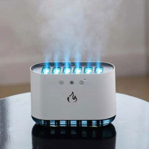 Diffuseur d’Arômes Effet Flamme LED – Brume Froide & Ambiance Relaxante - Blanc
