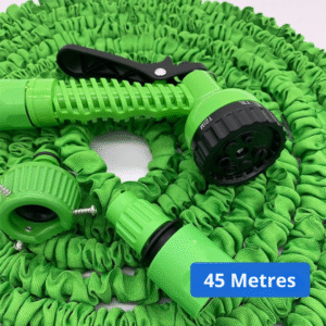 Tuyau d’Arrosage Extensible 45 M avec Pistolet Multifonction – Vert ou Bleu
