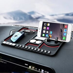 Tapis de rangement antidérapant pour tableau de bord – Support téléphone & organiseur multifonction