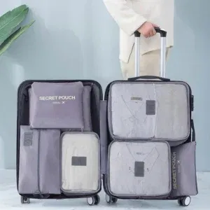 Ensemble de 7 Organisateurs de Voyage  – Rangement Valise Optimisé, Multi-tailles & Compact