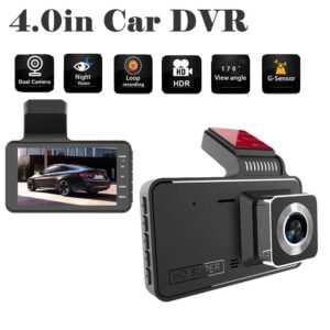 Caméra Embarquée Voiture DVR Double Lentille – Full HD 1080P, Grand Angle 170°, Écran 4.0 pouces
