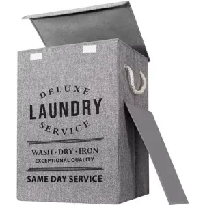 Panier à Linge Pliable 85L – Style "Laundry Service"