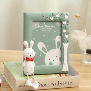 Cadre Photo Lapin Suspendu – Design Adorable, Décoration Cœur & Arbre - Pour Photo 18.5x13.5 cm